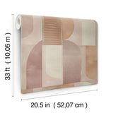 A-Street Prints Otto Raspberry Abstract Geometric Wallpaper
