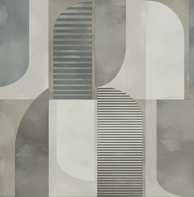 A-Street Prints Otto Slate Abstract Geometric Wallpaper