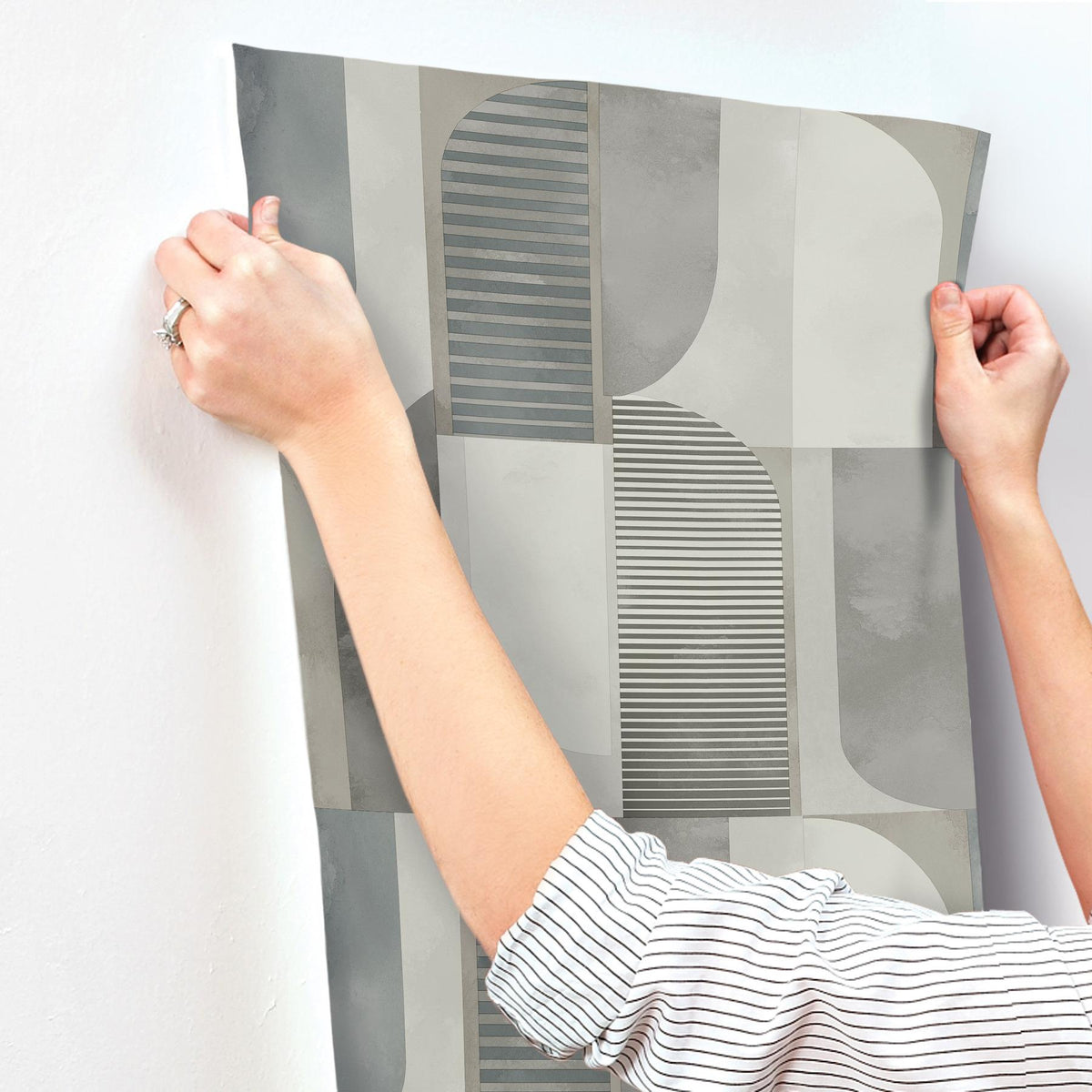 A-Street Prints Otto Slate Abstract Geometric Wallpaper
