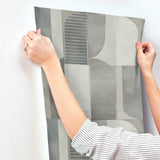 A-Street Prints Otto Slate Abstract Geometric Wallpaper