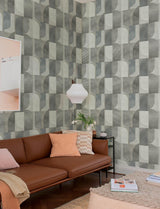 A-Street Prints Otto Slate Abstract Geometric Wallpaper