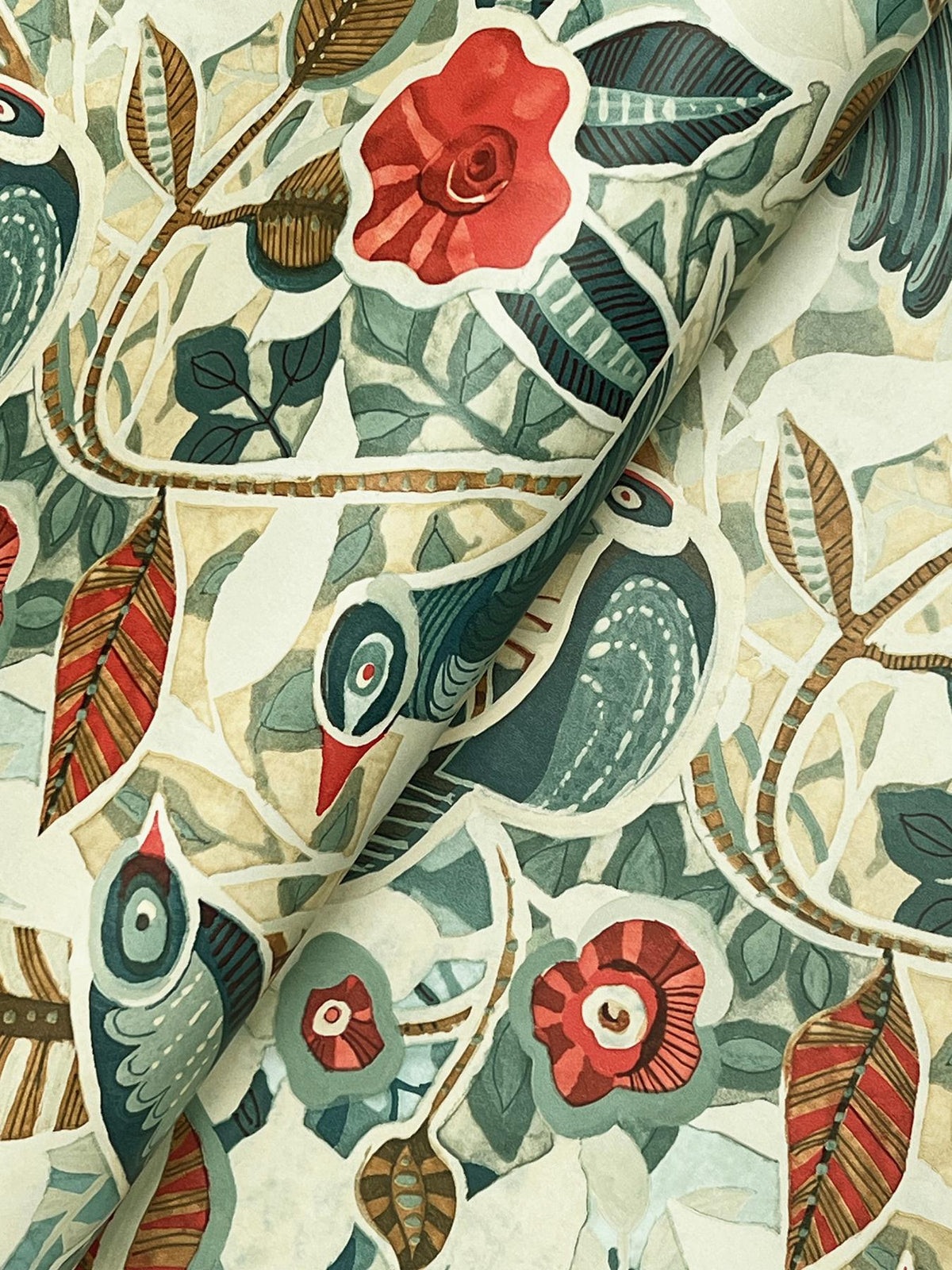 A-Street Prints Manette Turquoise Birds in the Bush Wallpaper