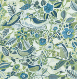 A-Street Prints Manette Green Birds in the Bush Wallpaper