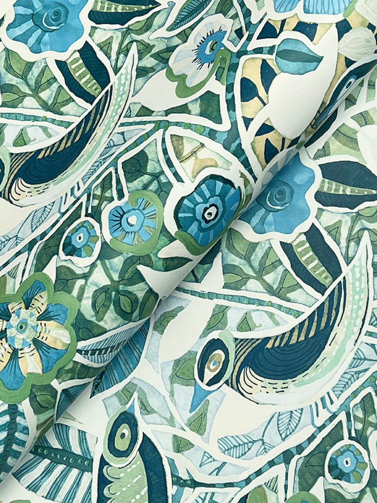 A-Street Prints Manette Green Birds in the Bush Wallpaper