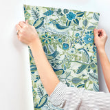 A-Street Prints Manette Green Birds in the Bush Wallpaper
