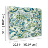 A-Street Prints Manette Green Birds in the Bush Wallpaper