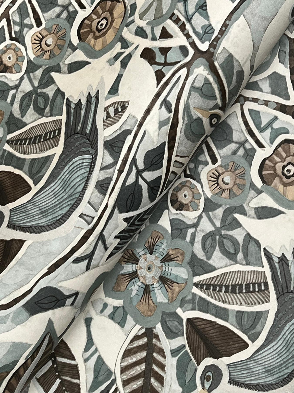 A-Street Prints Manette Slate Birds in the Bush Wallpaper