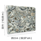 A-Street Prints Manette Slate Birds in the Bush Wallpaper