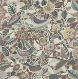A-Street Prints Manette Plum Birds in the Bush Wallpaper