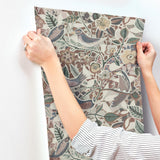 A-Street Prints Manette Plum Birds in the Bush Wallpaper
