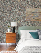 A-Street Prints Manette Plum Birds in the Bush Wallpaper