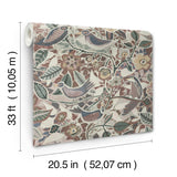 A-Street Prints Manette Plum Birds in the Bush Wallpaper