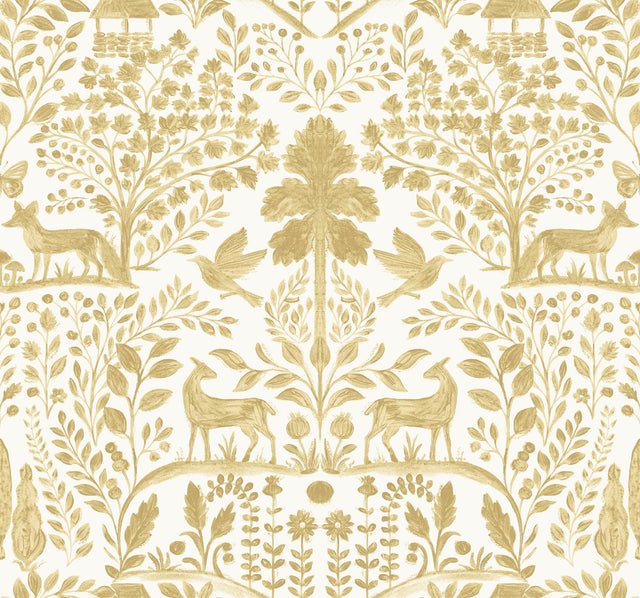 A-Street Prints Anoki Yellow Scenic Woodlands Wallpaper