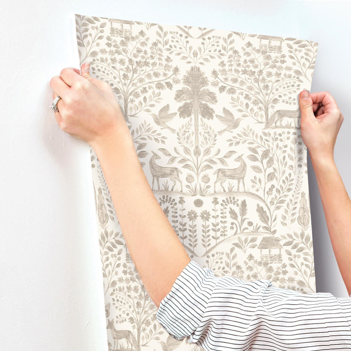 A-Street Prints Anoki Beige Scenic Woodlands Wallpaper