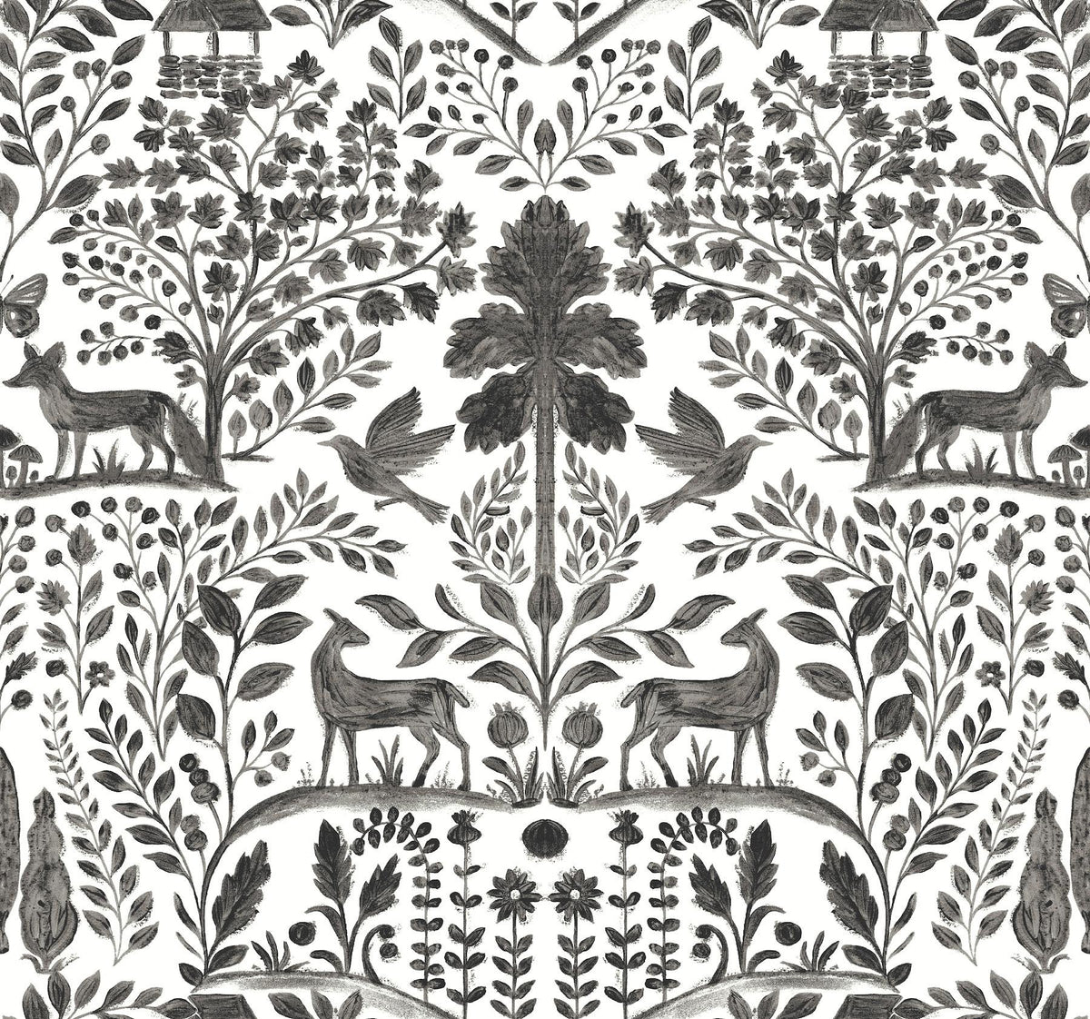A-Street Prints Anoki Black Scenic Woodlands Wallpaper