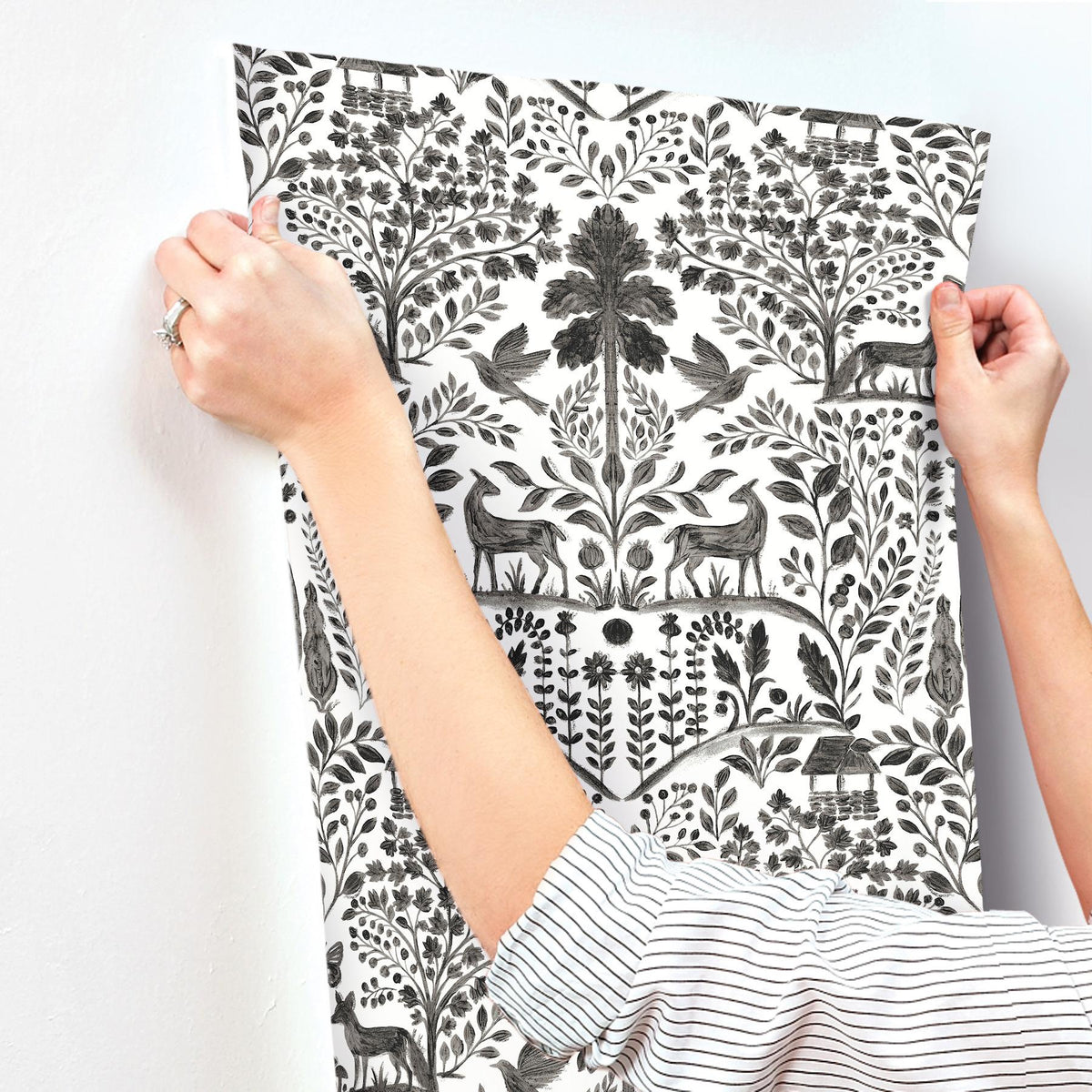 A-Street Prints Anoki Black Scenic Woodlands Wallpaper