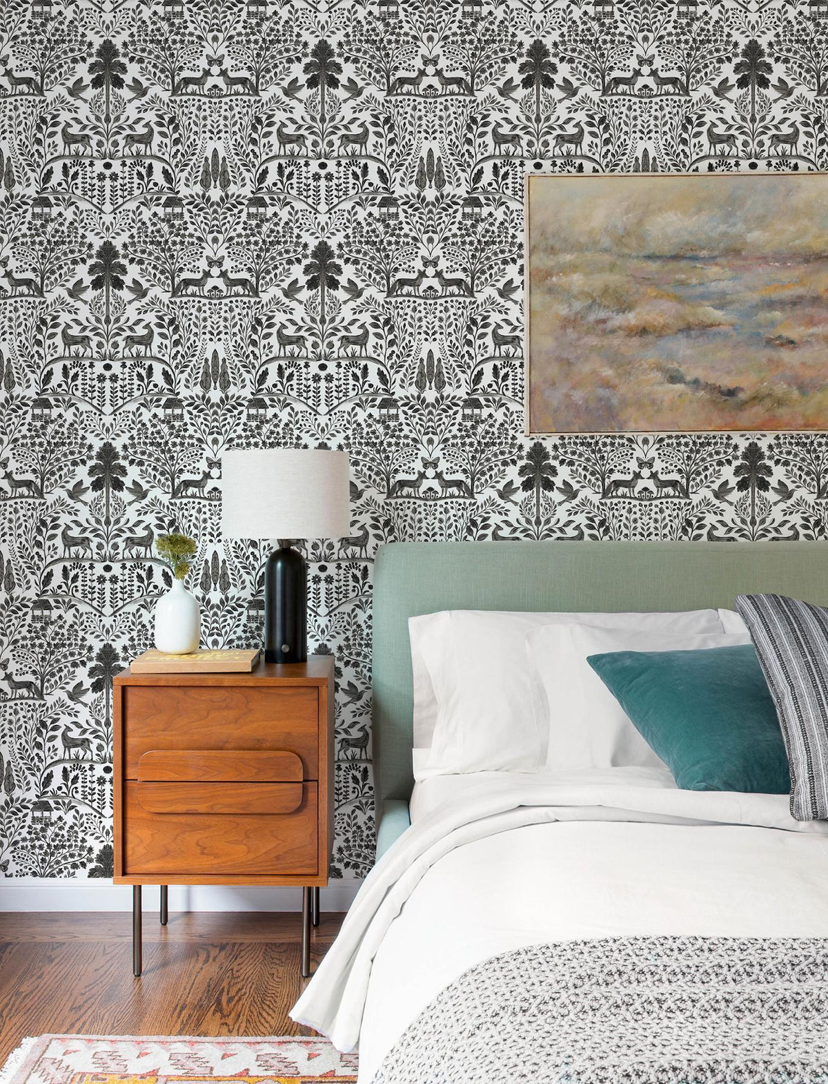 A-Street Prints Anoki Black Scenic Woodlands Wallpaper