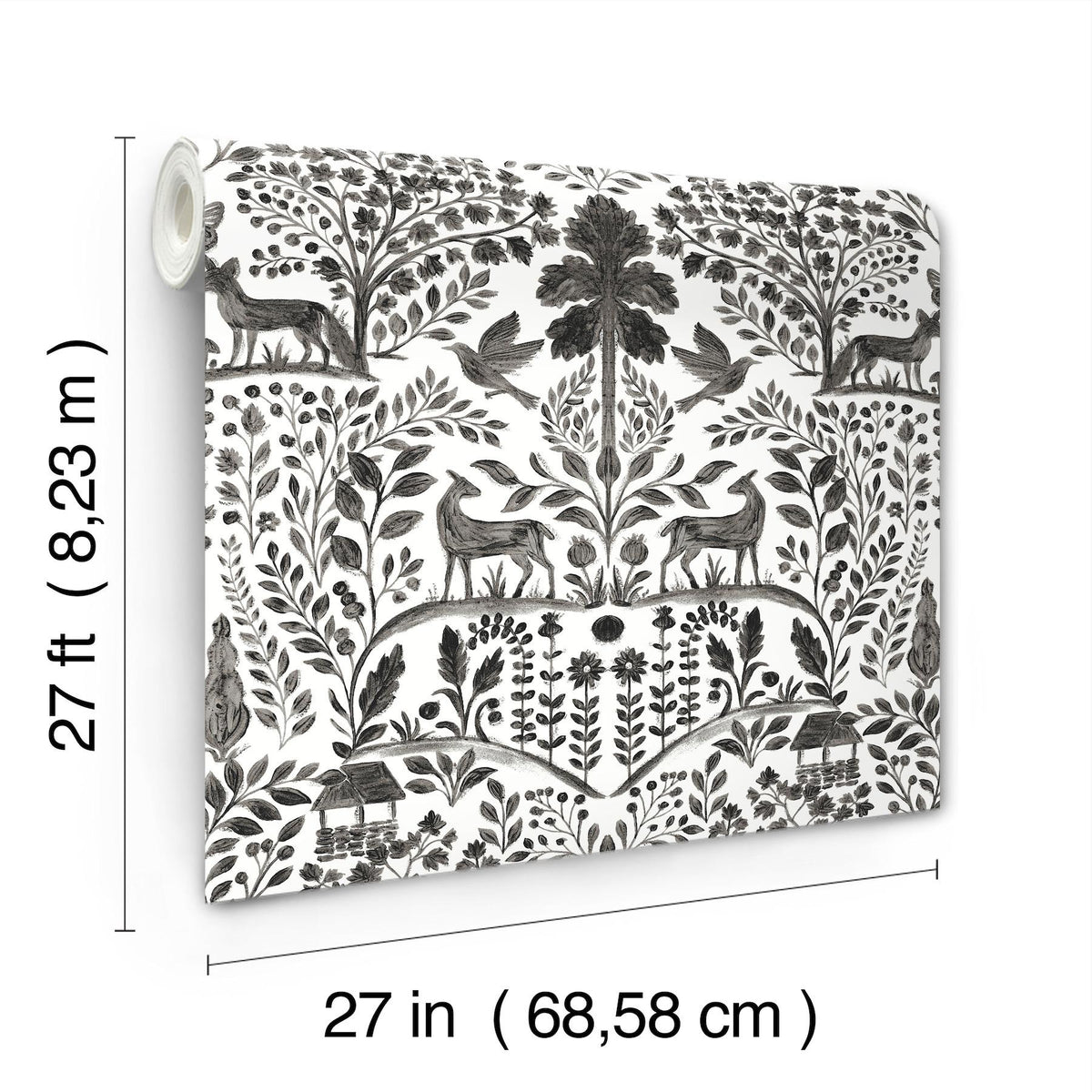 A-Street Prints Anoki Black Scenic Woodlands Wallpaper