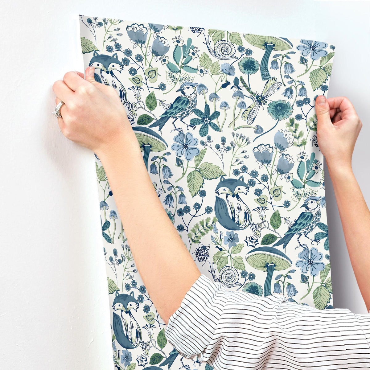 A-Street Prints Wonder Teal Woodland Animals Wallpaper