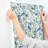 A-Street Prints Wonder Teal Woodland Animals Wallpaper
