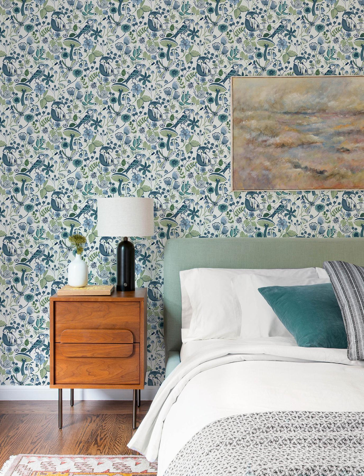A-Street Prints Wonder Teal Woodland Animals Wallpaper