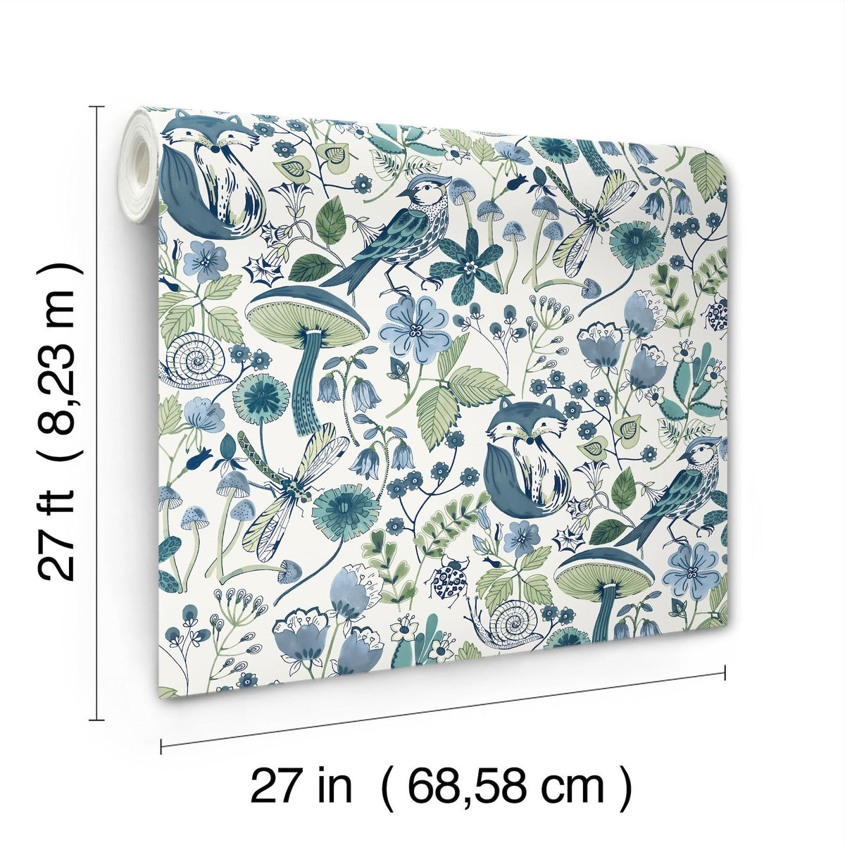 A-Street Prints Wonder Teal Woodland Animals Wallpaper
