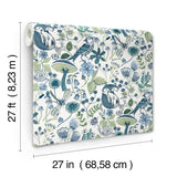 A-Street Prints Wonder Teal Woodland Animals Wallpaper