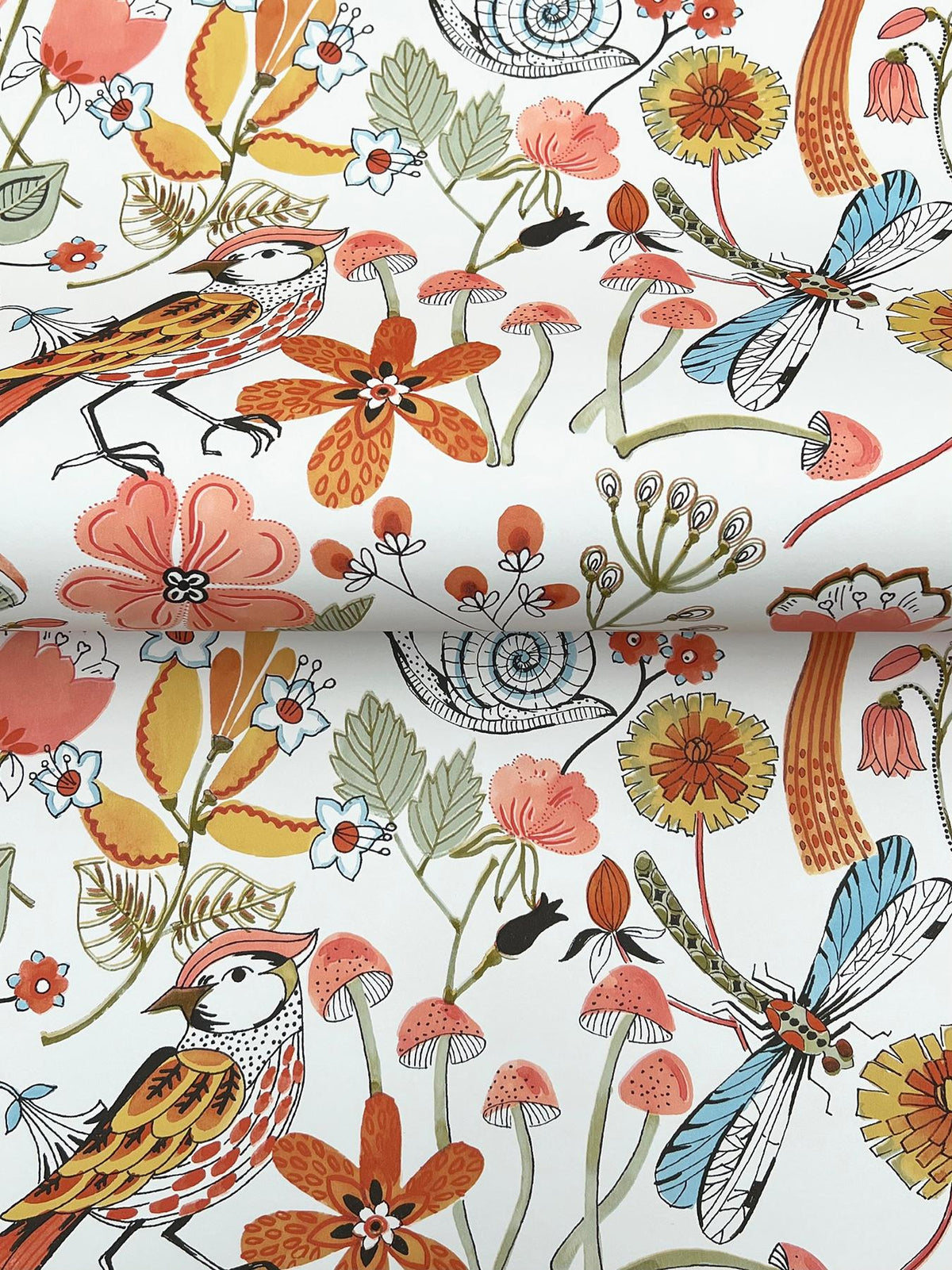 A-Street Prints Wonder Orange Woodland Animals Wallpaper