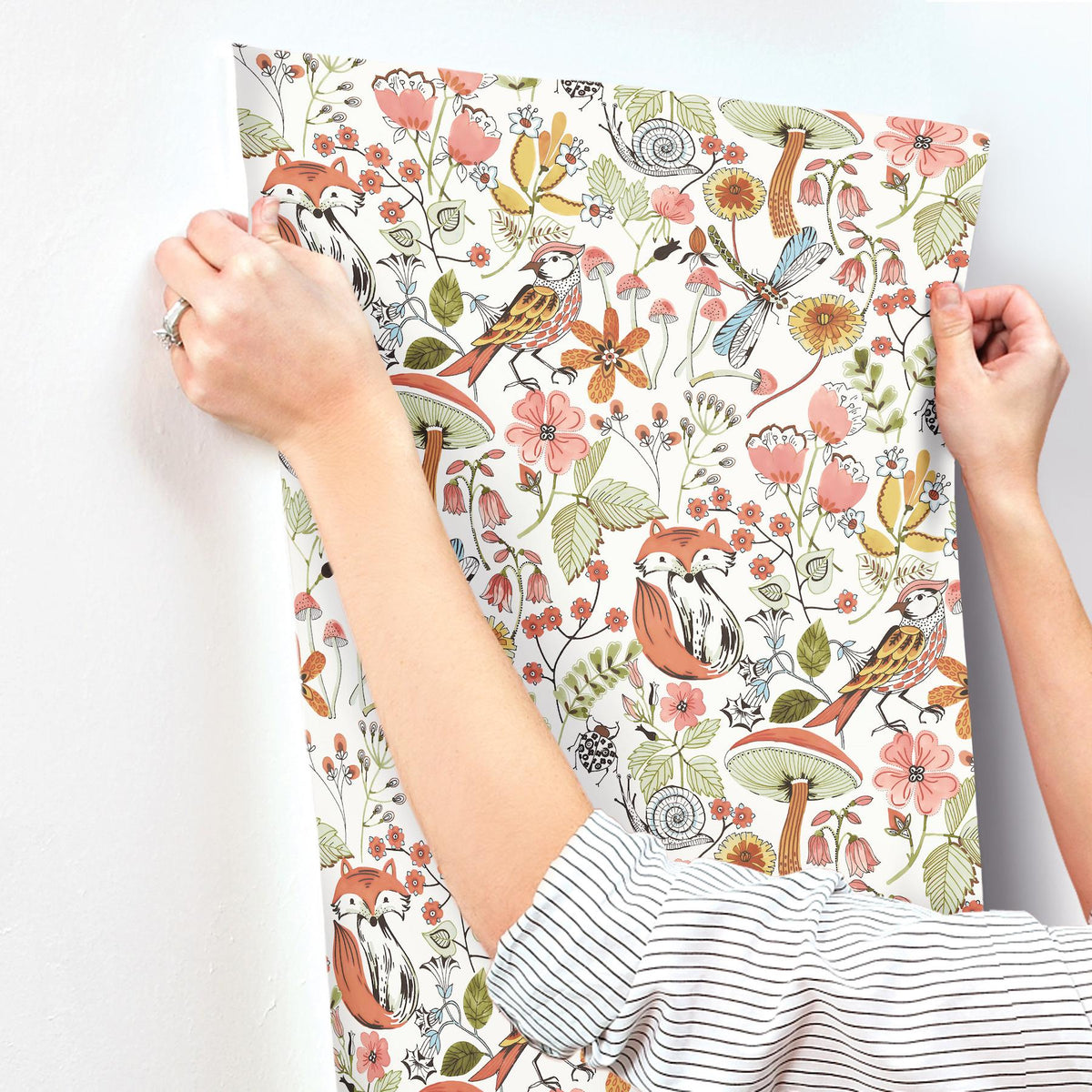 A-Street Prints Wonder Orange Woodland Animals Wallpaper