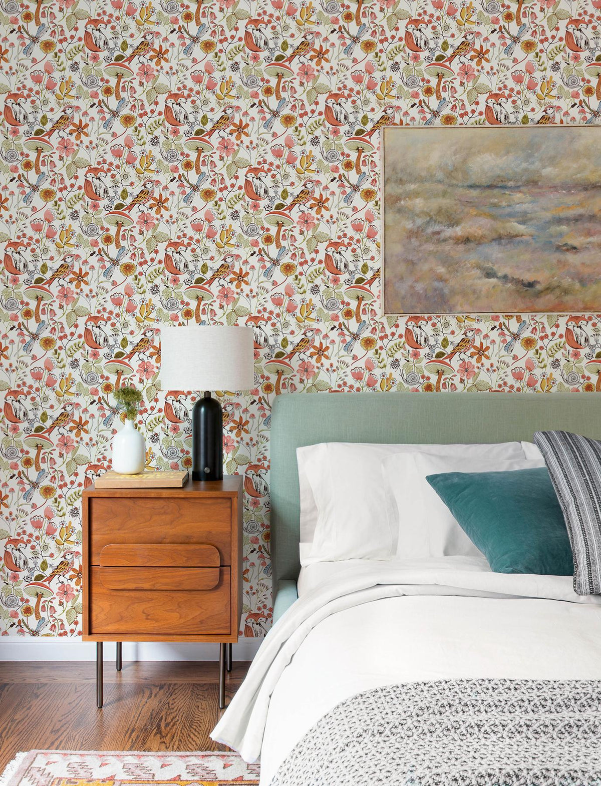A-Street Prints Wonder Orange Woodland Animals Wallpaper