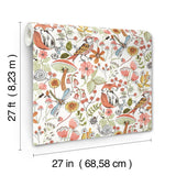 A-Street Prints Wonder Orange Woodland Animals Wallpaper