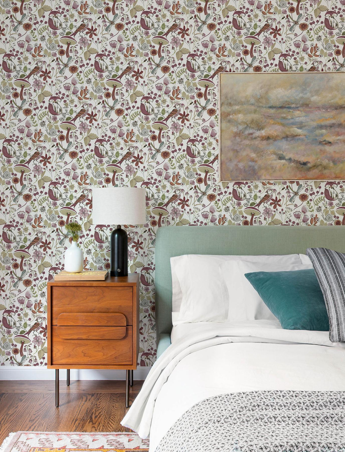A-Street Prints Wonder Plum Woodland Animals Wallpaper