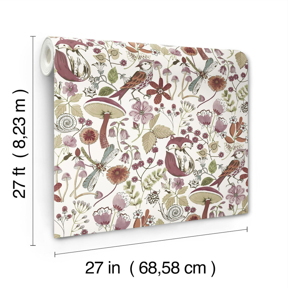 A-Street Prints Wonder Plum Woodland Animals Wallpaper