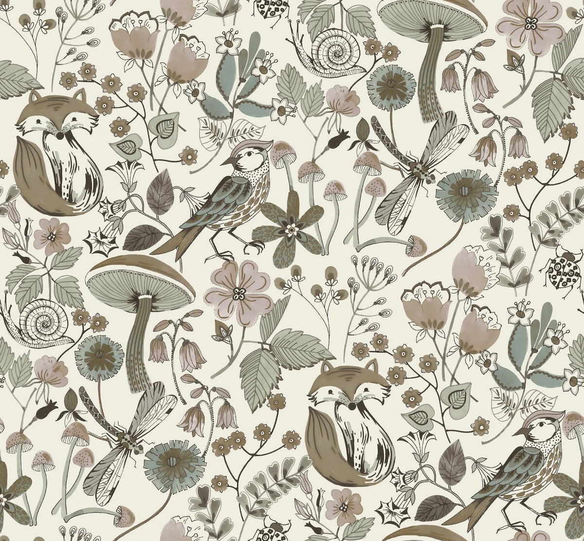 A-Street Prints Wonder Chocolate Woodland Animals Wallpaper