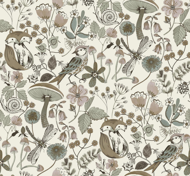 A-Street Prints Wonder Chocolate Woodland Animals Wallpaper