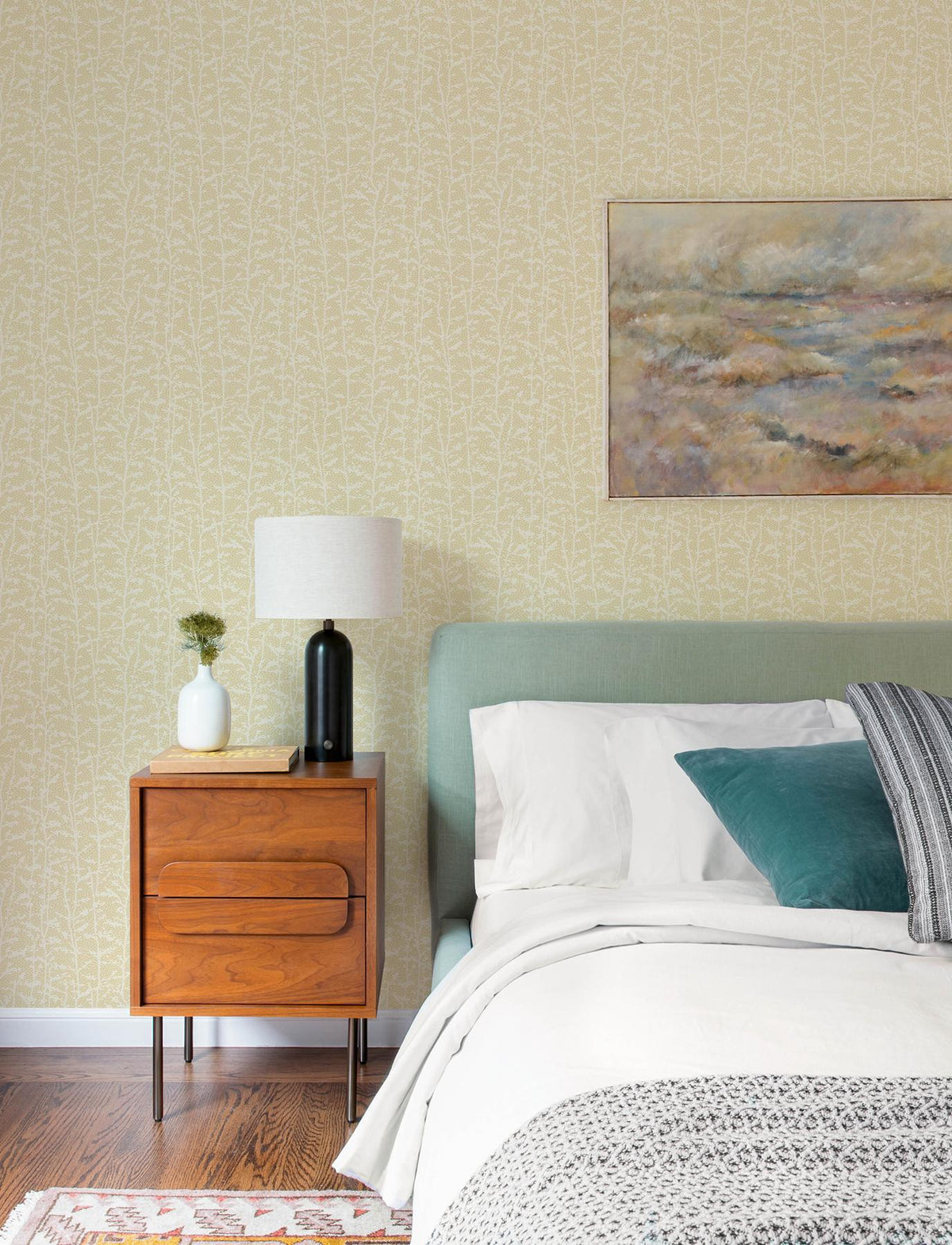 A-Street Prints Layton Butter Climbing Vines Wallpaper