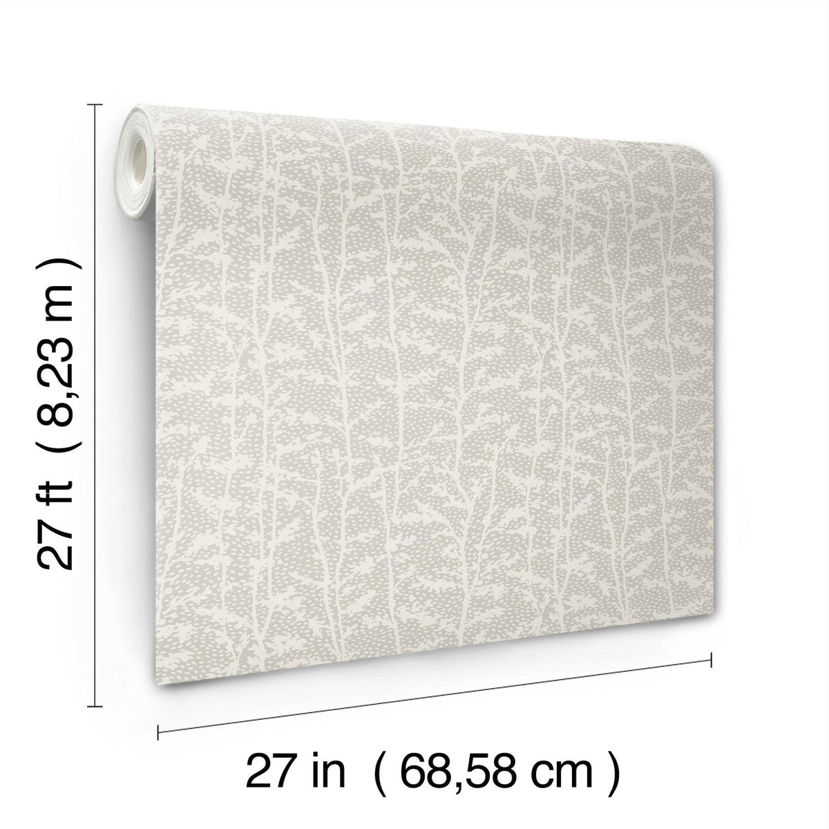 A-Street Prints Layton Taupe Climbing Vines Wallpaper