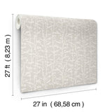 A-Street Prints Layton Taupe Climbing Vines Wallpaper