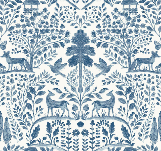A-Street Prints Anoki Blue Scenic Woodlands Wallpaper