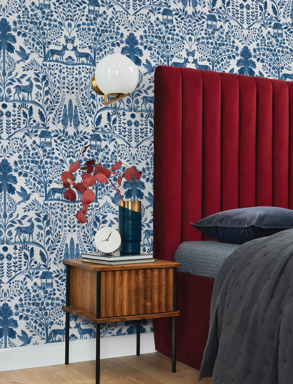 A-Street Prints Anoki Blue Scenic Woodlands Wallpaper