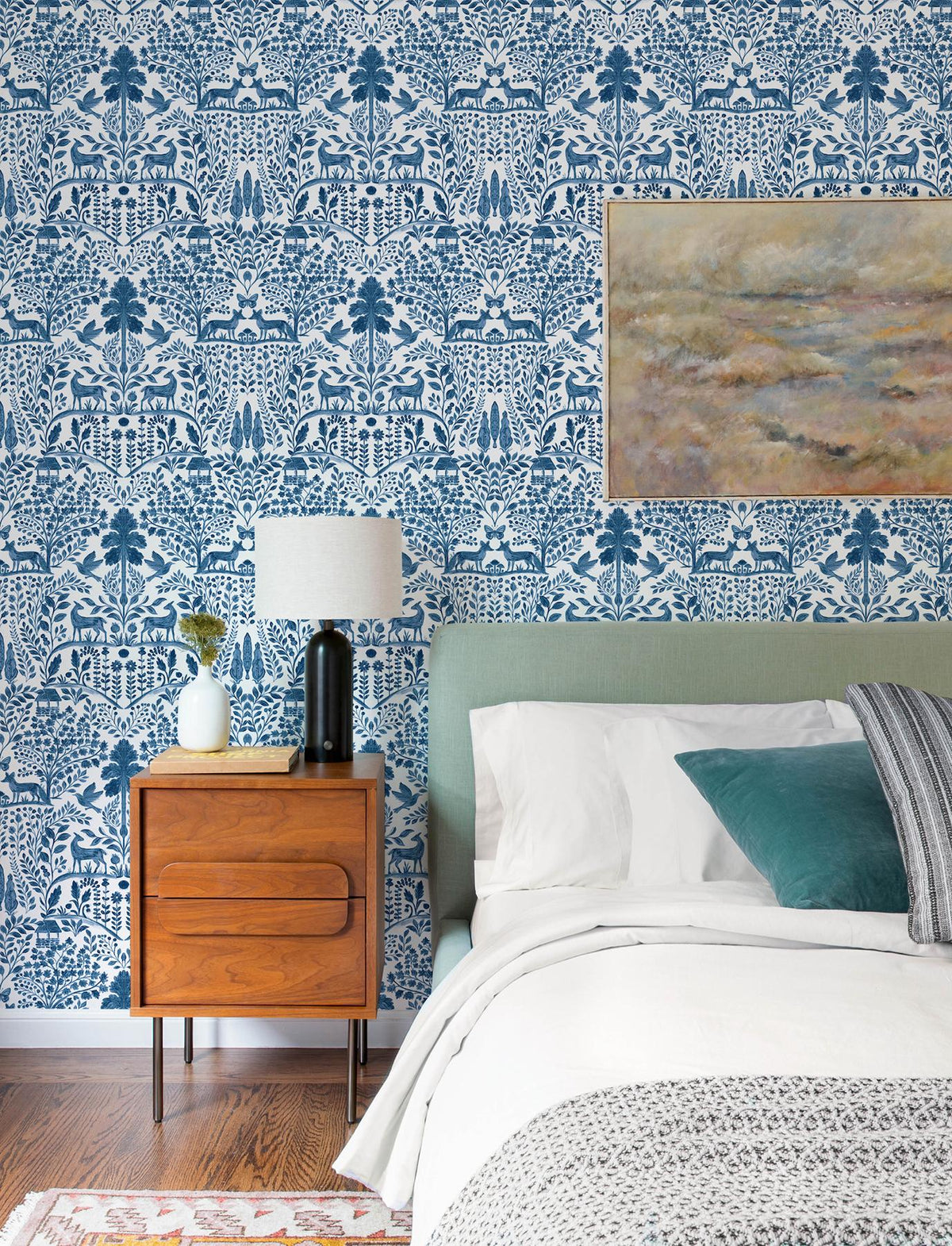 A-Street Prints Anoki Blue Scenic Woodlands Wallpaper