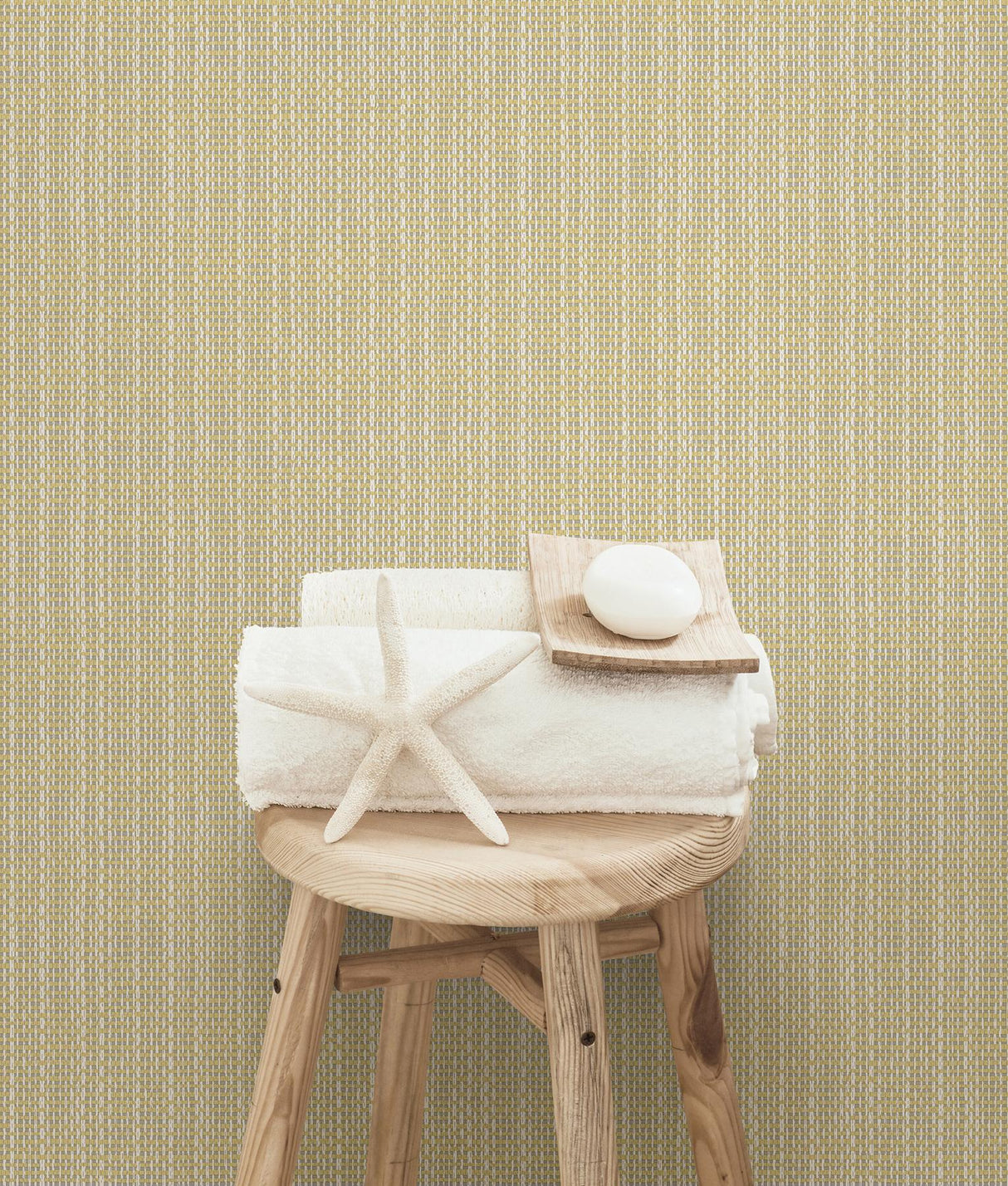 York Kent Yellow Faux Grasscloth Wallpaper
