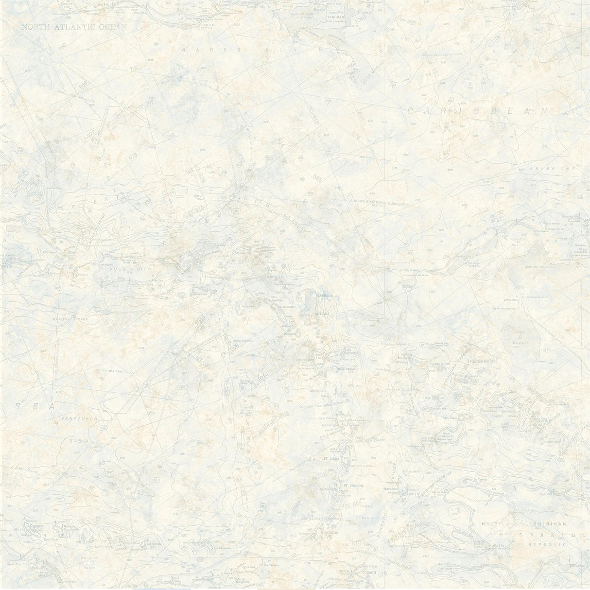 York Canaveral Blue Nautical Chart Wallpaper