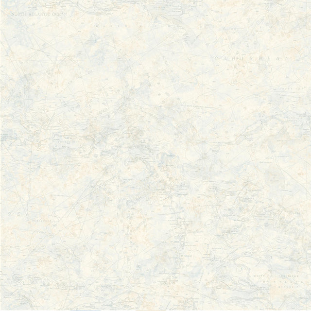 York Canaveral Blue Nautical Chart Wallpaper