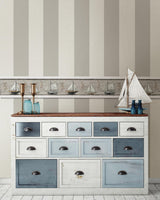 York Awning Grey Stripe Wallpaper