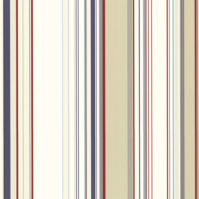 York Cape Elizabeth Red Stripe Wallpaper