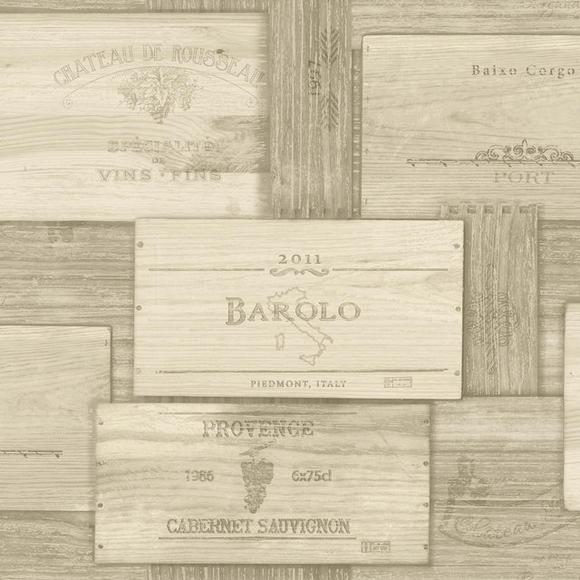 York Randolph Beige Wine Boxes Wallpaper