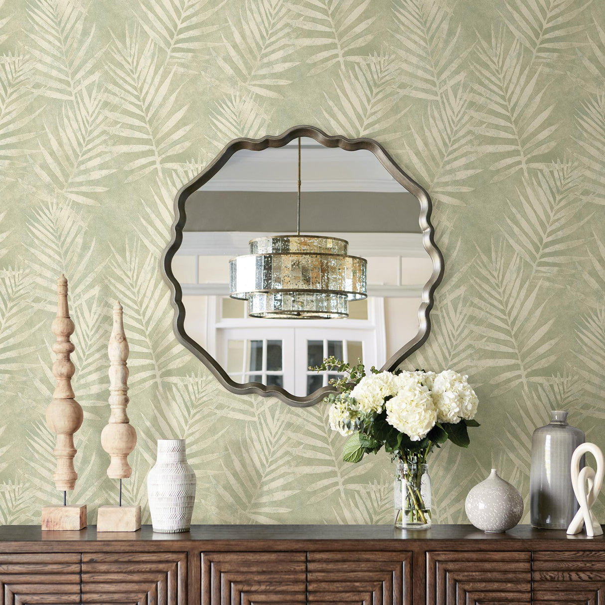 York Amador Olive Palm Wallpaper