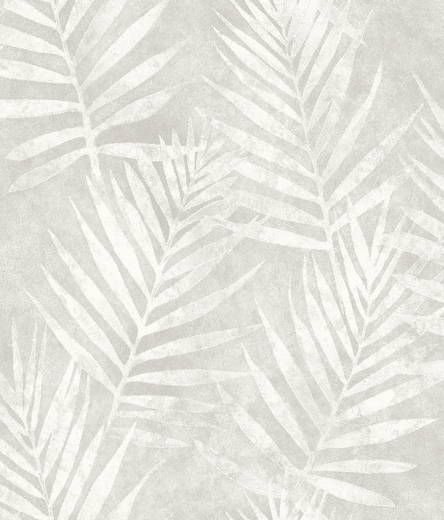 York Amador Pewter Palm Wallpaper