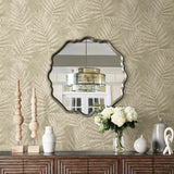York Amador Pewter Palm Wallpaper